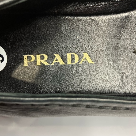 Prada platform espadrille shoes black leather size 40.5 - Picture 6 of 9